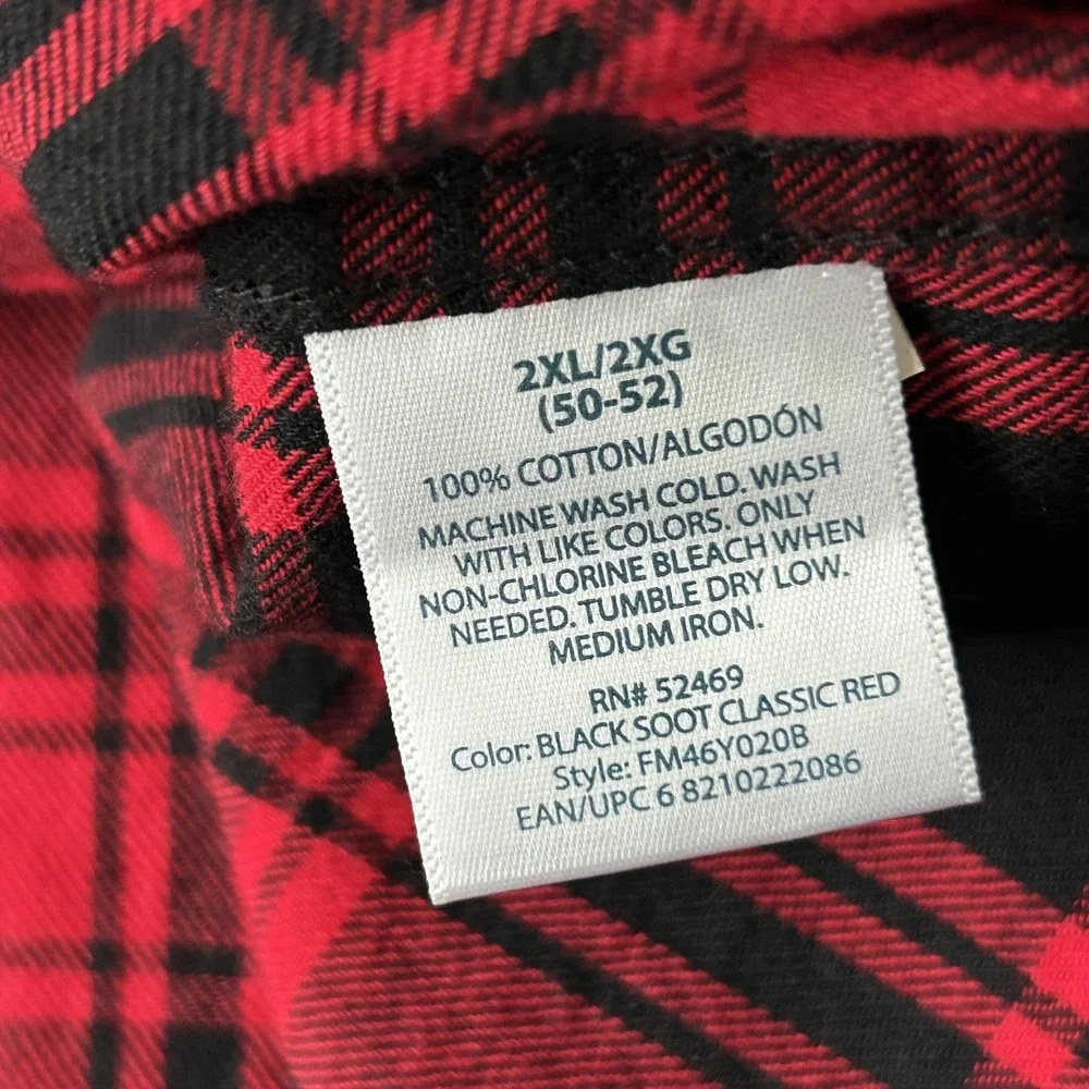 Hamms Beer Flannel Shirt Mens 2XL Red Plaid Angry Minnow VTG‎ Canvas Old Tag - Picture 7 of 12